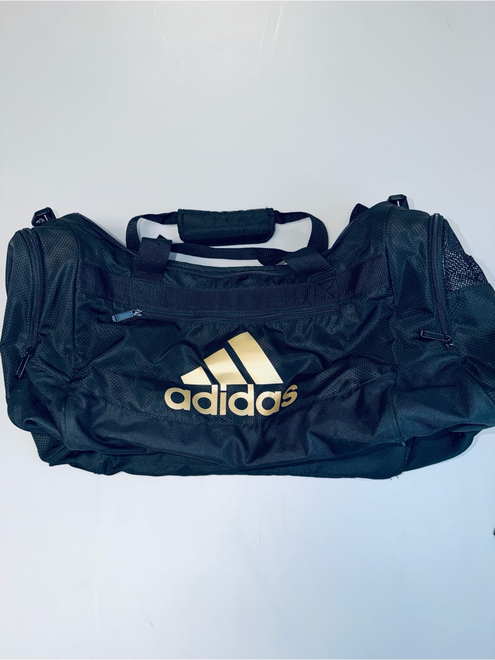 adidas Black Duffel Bag with Gold Logo